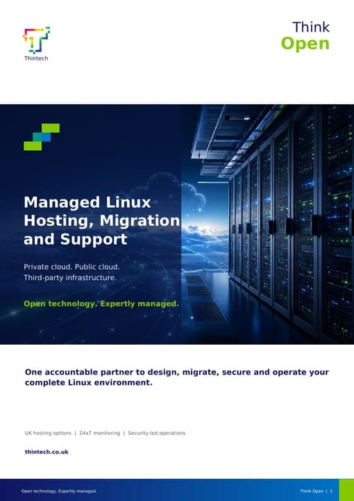 Cover of the Think Open managed Linux service descriptor